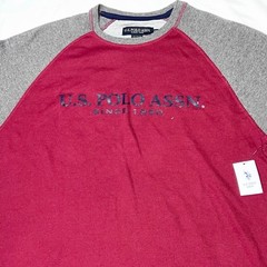 U.S. Polo Association USPA Long Sleeve Tee Shirt 2XL Red Gray New With Tags