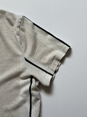 Hollister Mens Small Gray Beige Striped Crewneck 100% Cotton Embroidered Logo