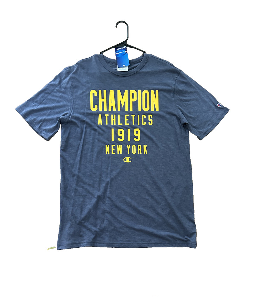 Mens Champion Anchor Slate Heritage Slub Active T-Shirt Color Blue Size Large