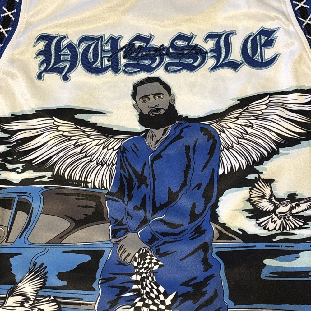 NEW LIMITED EDITION! NIPSEY HUSSLE All Money In Hustle Brand X LA Jersey Mens XL