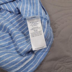 Faherty Henley Shirt Mens Small Blue Striped Cloud Cotton Long Sleeve Knit