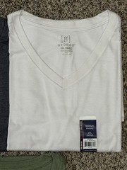 New George 3-PACK Men’s V-Neck T-shirt Tee Moisture Wicking Size 50-52 2XL (G5)