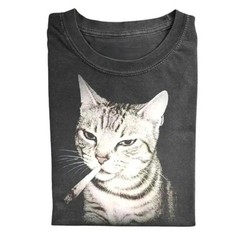 Vintage Smoking Cat Meme Funny Graphic Shirt Comfort Colors Unisex Gift Tee