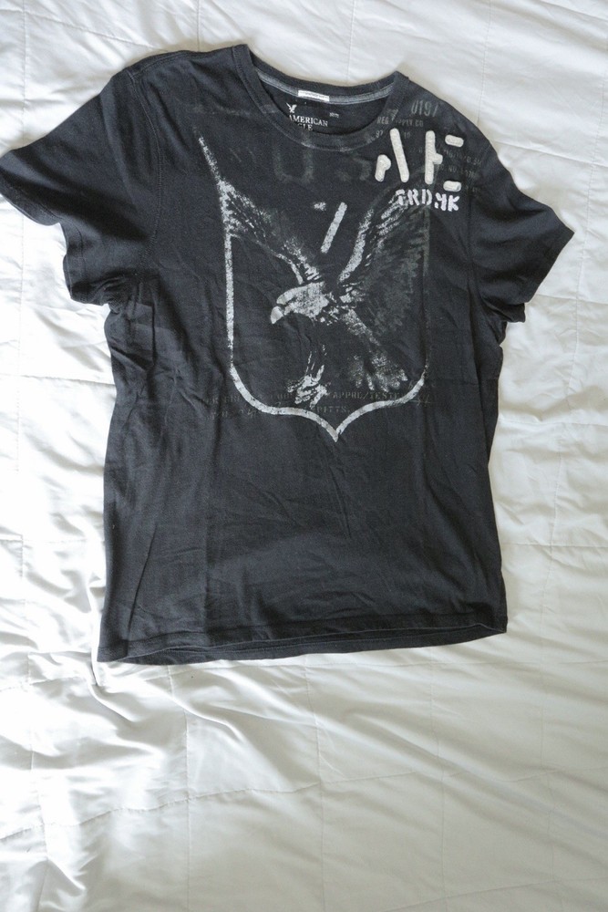 American Eagle Men’s Vintage Fit Black Graphic Tee XL/TG Crew Neck Shirt