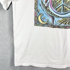 Vintage Human-i-Tees T Shirt World Peace Single Stitch XL White 90s Y2K Original