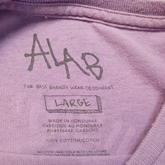 ALAB Shark on a Skateboard Purple Tee T-Shirt Size L Short Sleeve Distressed