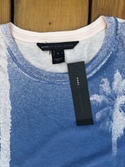MARC BY MARC JACOBS Men’s S Blue/White Graphic Print Crew Neck T-Shirt M4001084
