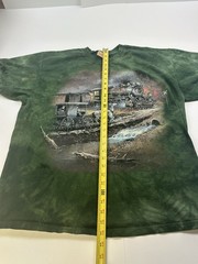 Vintage 2004 THE MOUNTAIN TIE-DYE STEAM TRAIN T-Shirt XL locomotive
