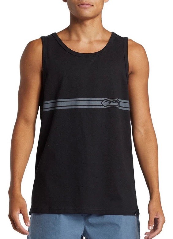 $30 Quiksilver Men’s Comp Stripe Tank Sleeveless Tee In Black Size S