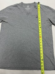 Psycho Bunny T-Shirt Mens 5 Gray Short Sleeve V-Neck Pima Cotton Regular Fit