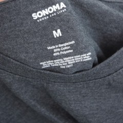 SONOMA Men’s Plain Gray Size Medium Basic T-Shirt 60% Cotton 40% Polyester