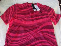 NWT Adidas climacool tennis Club Graphic T, men’s M, orange, $50, polyester