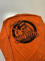 Lot Of 2 Suavecito Pomade Hair Styling Graphic L/S Orange Neon T-Shirts Sz. M