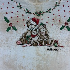 Vintage Walmart Shirt Mens White XXL Teddy Bears Christmas Promo Graphic Tee 90s