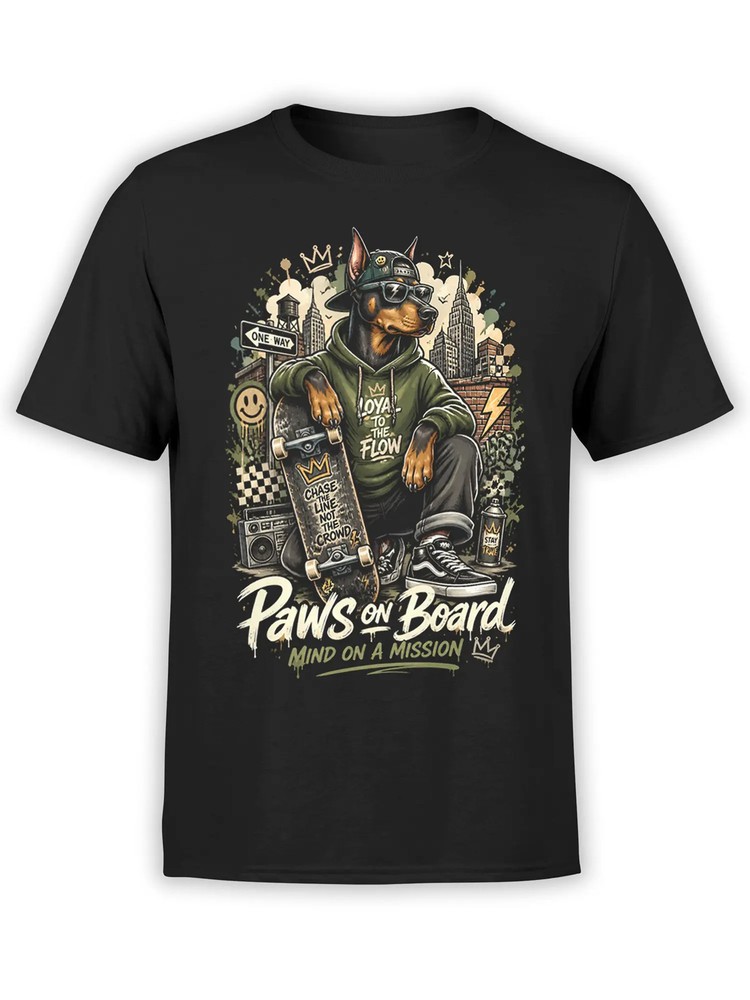 Paws on Board Doberman T-Shirt | Unisex