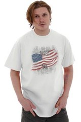 American Flag USA Patriotic United States Adult Short Sleeve Crew T Shirt