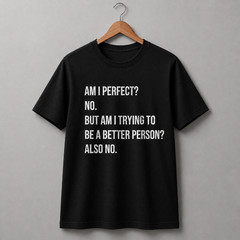 Funny Sarcastic Quote T-Shirt Am I Perfect No Better Person Men Humorous Tee