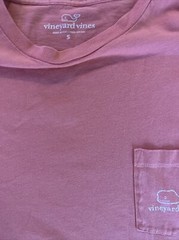 Vineyard Vines Pink Long Sleeve Whale Logo T-Shirt with Pocket Men’s Size Small