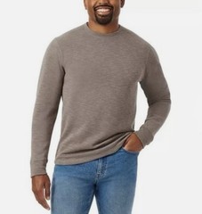 Member’s Mark Men Double Knit Crewneck Long Sleeve Relaxed Fit Grey Bisque 2XL