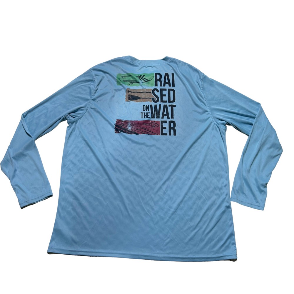 Reel Life Fishing Shirt Mens XXL Blue Raised on the Water Long Sleeve 2XL
