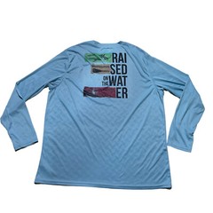 Reel Life Fishing Shirt Mens XXL Blue Raised on the Water Long Sleeve 2XL