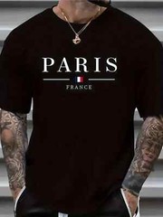 Paris-Inspired Cotton T-Shirt – Breathable, Machine Washable, “PARIS”