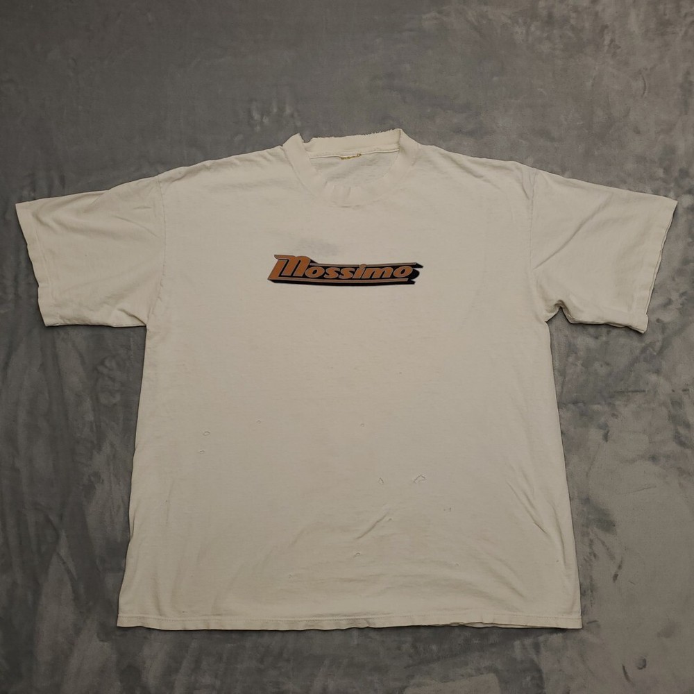 Mossimo Shirt Mens XL White Well Wrought Short Sleeve Skate 90s Retro Torch Tee