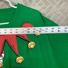 Holiday Time Adult XL T-Shirt Green Elf Santas Helper Short Sleeve Crew Neck