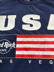 Vintage 80s-90s Hard Rock Cafe “USA” Las Vegas Tee Navy sz L/XL Y2K band music