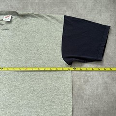 Vintage 90s Jerzees Shirt Mens XL Gray Navy Two Tone Blank Made USA