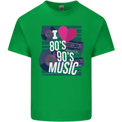 I Love 80s 90s Music Pop Rock Acid House Mens Cotton T-Shirt Tee Top