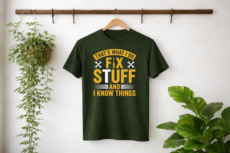 Fix Things Know Things Mechanic Handy Gift Gildan Tee Men