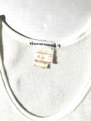 Vtg Rare 80s TOUS les CALECONS White Cotton Mesh Fishnet Tank Top sz M 4 France