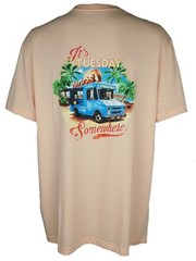 Caribbean Men’s Big &Tall Cotton Blend “Its Tuesday Some Where” Graphic T-Shirt