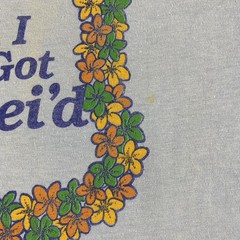 Vintage 70s Hanes Beefy I Got Lei’d Hawaiian Style Blue Single Stitch Shirt SZ L