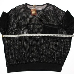 Italo Ferretti NWT Semi Sheer Velvet Mesh T-Shirt Size XL In Black