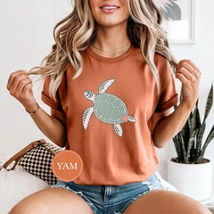 Line Art Sea Turtle Ocean Comfort Tee