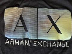 Armani Exchange Crewneck T Shirt Multi Color Foil Logo Size Large