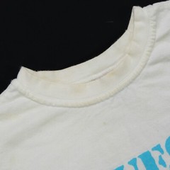 Rare Vintage GUESS Products Triple Spell Out T Shirt 90s White Red Green Blue L