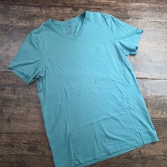 MACK WELDON V-Neck T-Shirt Mens Medium Teal Blue Pima Cotton Short Sleeve