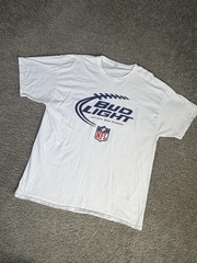 Bud Light Shirt Mens XL White Official Beer Sponsor Graphic Crew Neck Cotton