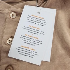 Vustra Shirt Mens L Beige Long Sleeve Henley Organic Cotton Sustainable Casual