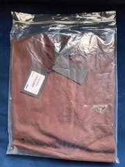 PRADA Men’s Brown Logo Crew Neck Short Sleeve Solid T-Shirt Tee L