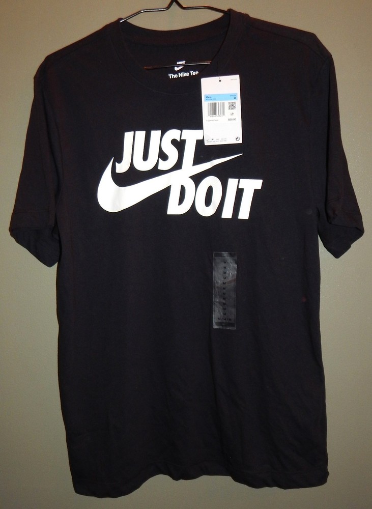 Nike Men’s Just Do It Tee Shirt Size M AR5006-011 Black T-Shirt