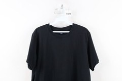 Vintage 90s Lands End Mens Large Faded Blank Short Sleeve T-Shirt Black Cotton