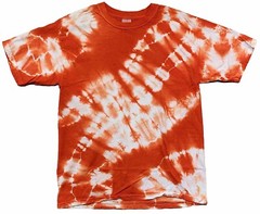 Tie Dye T-Shirt Size Large Orange & White 100% Cotton