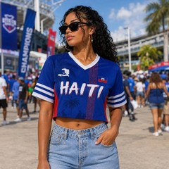 Personalized Haiti Soccer Croptop Mesh Jersey, Custom Name Number Haiti Jersey