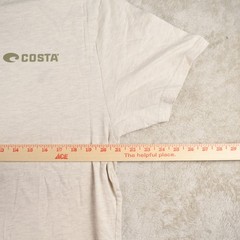 Costa Del Mar T-Shirt Mens XL Beige Logo Fishing Graphic Short Sleeve Cotton Tee