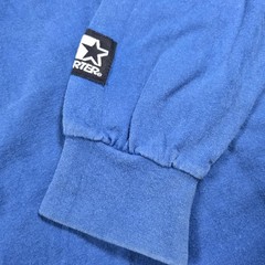 Vintage Starter Shirt Mens Medium Blue Long Sleeve Sports Graphic Made USA