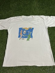 Vintage 90s Apple Art Deco Colorful Promotional T shirt Sz L Macintosh Tech Rare